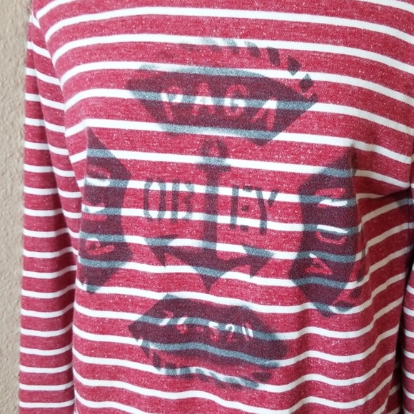 Obey Propaganda Red White Striped Top - Picture 2 of 7